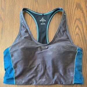 Prana Licidia Charcoal and Blue Sports Bra
